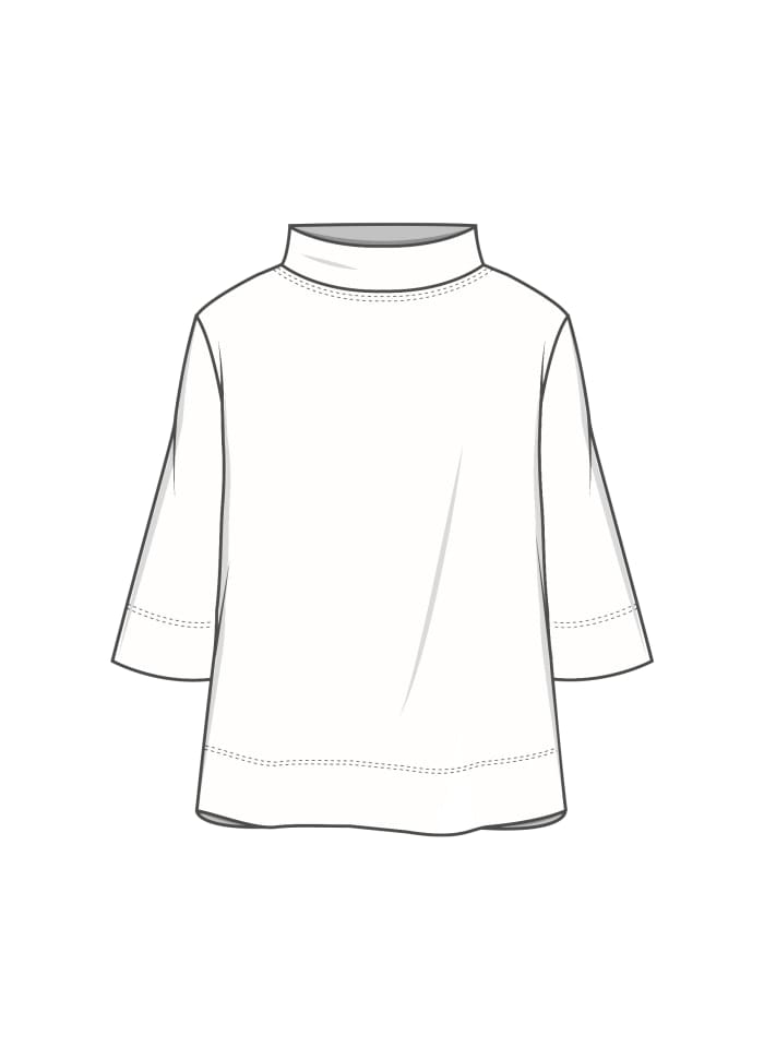 By Basics Genser By Basics- 4051 Ulltopp med vide 3/4-ermer kunstkolonialen