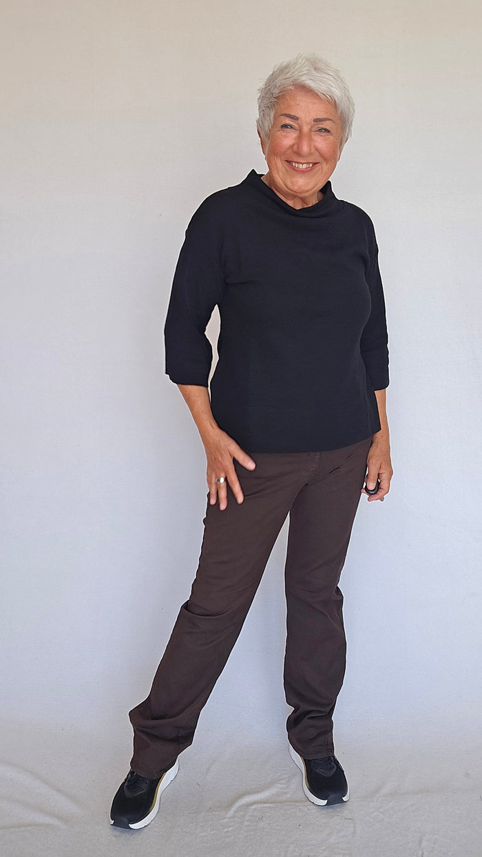 By Basics Genser By Basics- 4051 Ulltopp med vide 3/4-ermer kunstkolonialen