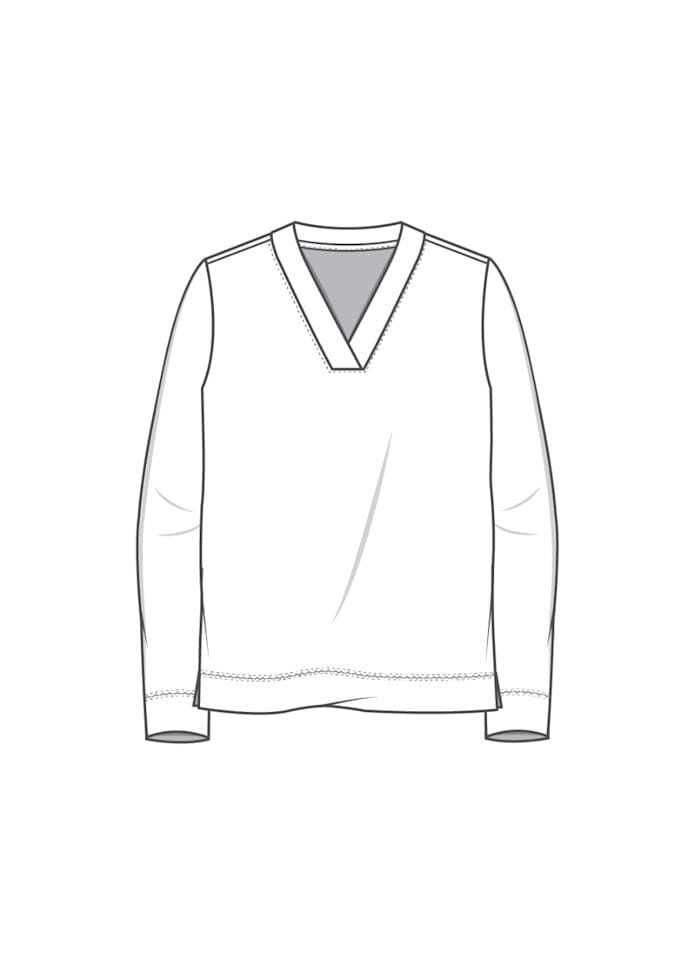 By Basics Genser By Basics-  4067 Klassisk V-genser kunstkolonialen