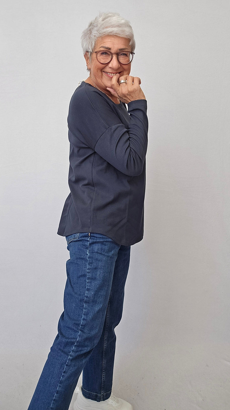 By Basics Genser Cotton Sense By Basics- 4306 Basic bomullsgenser i løs modell kunstkolonialen