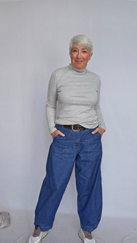 By Basics Genser S / Dawn grey melange Cotton Sense by basics- 4318 Pologenser i bomull kunstkolonialen