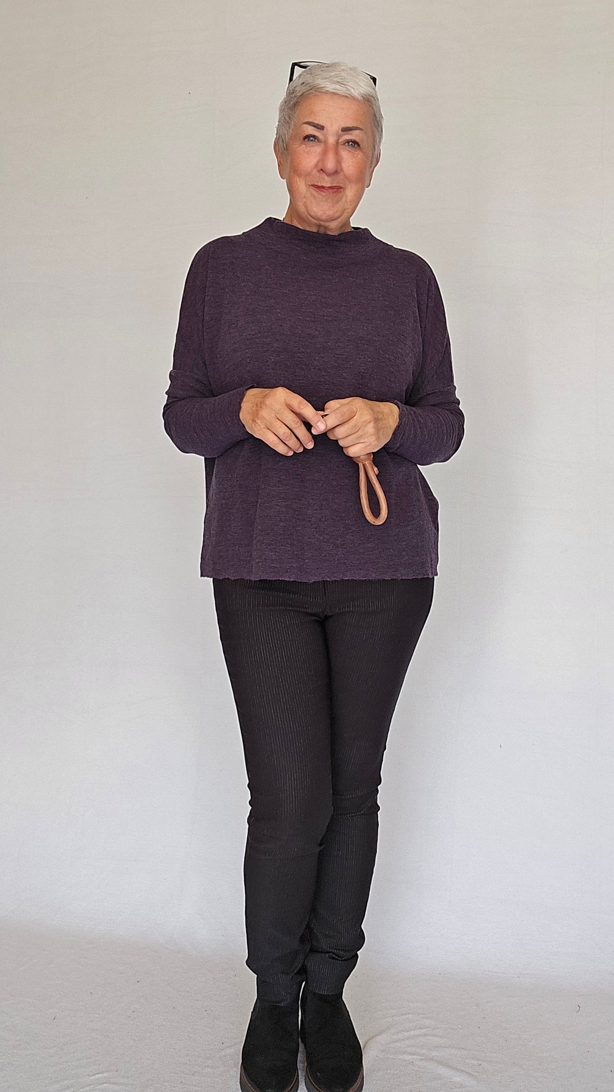 By Basics Genser S / Plum Melange By Basics- 4025 Rampegenser i ensfarget kunstkolonialen