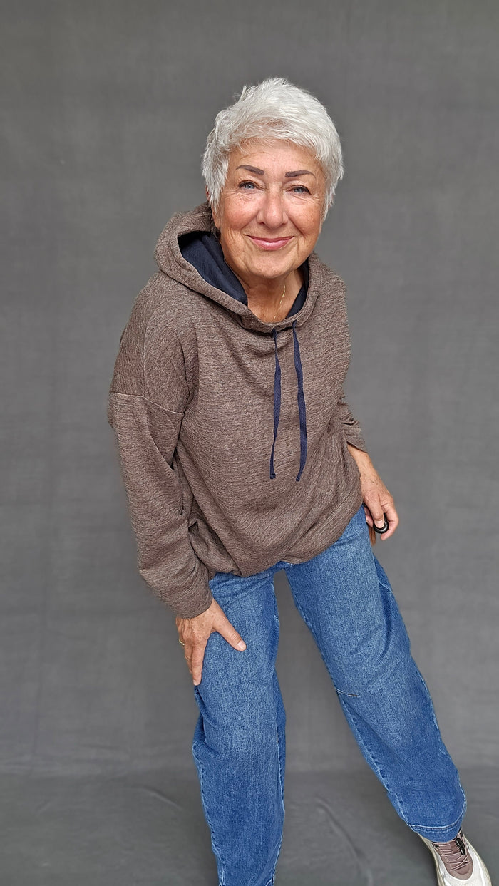 By Basics Hettegenser S / Earth melange by basics- 14014 Hoodie kunstkolonialen