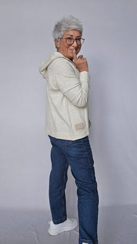 By basics Jakke By basics- 14026 Sweat blazer, pearl grey melange kunstkolonialen