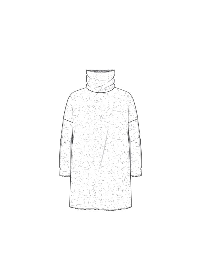 By basics Kjole By basics- 7501 Kjole med rollneck i merino bubble wool kunstkolonialen