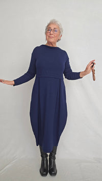 By Basics Kjoler By basics- 7045 Dress Long W/Pleats & High Neck kunstkolonialen