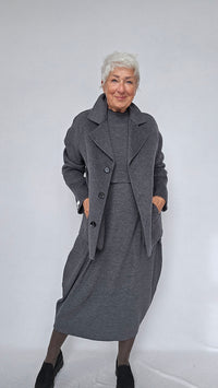 By Basics Kjoler by basics- 7045 Dress Long W/Pleats & High Neck kunstkolonialen