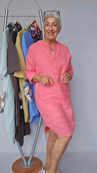 By basics Kjoler OWN By basics- 12009 Bestefarskjole i lin kunstkolonialen