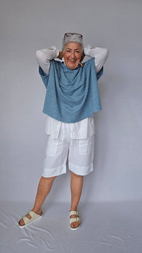By basics Linshorts OWN By basics- 11030 Shorts i lin med store lommer kunstkolonialen