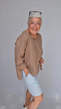 By basics Lintopp Bark / XS OWN By basics- 12000 Enkel lintopp med lang arm kunstkolonialen
