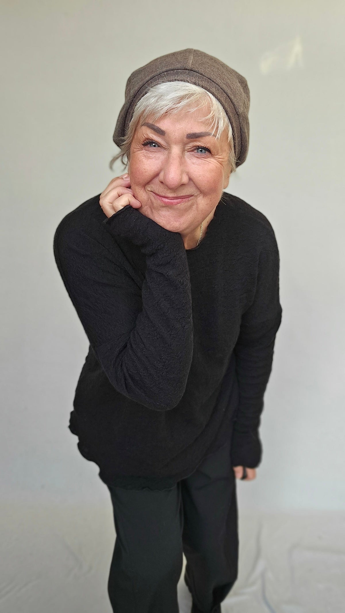 By Basics Lue Earth  melange by basics- 1035 Beret kunstkolonialen