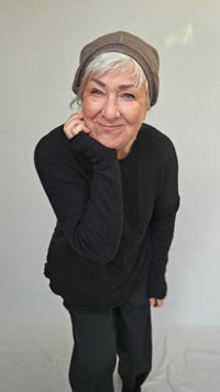 By Basics Lue Earth  melange by basics- 1035 Beret kunstkolonialen