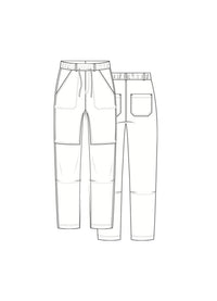 By Basics OWN By basics- 11032 Worker pant, hvit linbukse kunstkolonialen