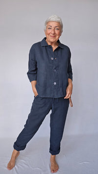 By Basics OWN by basics- 11032 Worker pants, linbukse kunstkolonialen