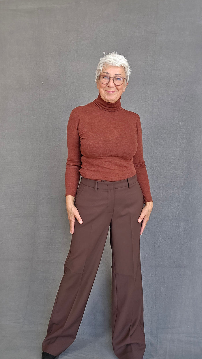By basics Pologenser S / Rosewood by basics- 4018 Pologenser i 100% merinoull kunstkolonialen