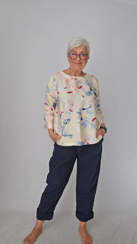 By Basics S / Midnight Blue OWN by basics- 11032 Worker pants, linbukse kunstkolonialen