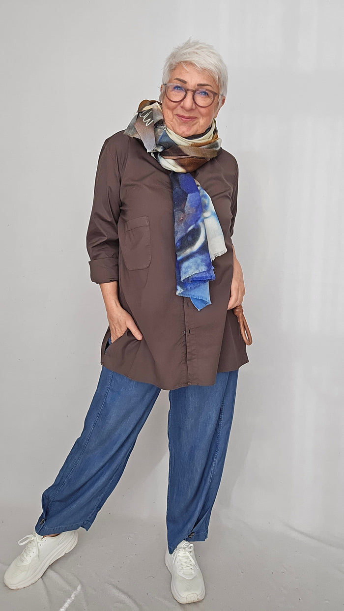 By Basics skjorte S / Black coffee OWN by basics- 13002 Poplinskjorte kunstkolonialen