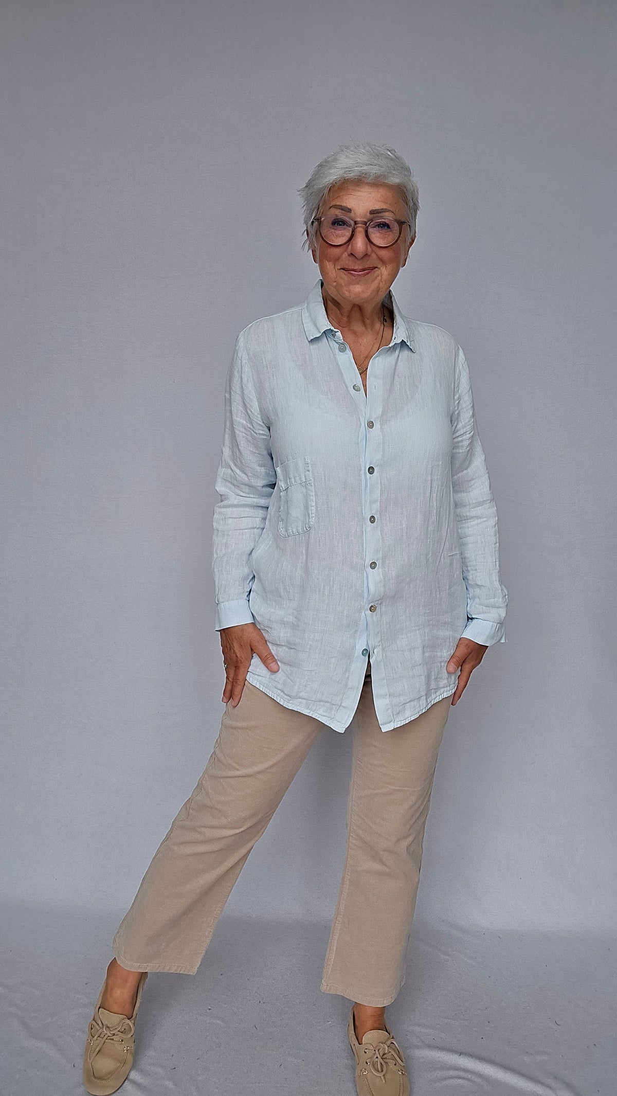 By Basics skjorte S / Light Blue OWN by basics- 12010 Deilig linskjorte kunstkolonialen