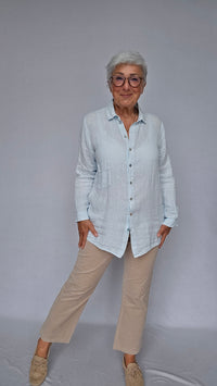 By Basics skjorte S / Light Blue OWN by basics- 12010 Deilig linskjorte kunstkolonialen