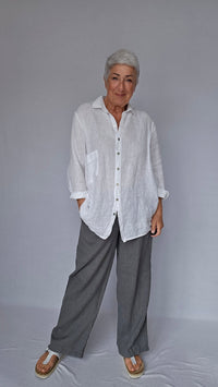 By Basics skjorte S / White OWN By Basics- 12010 Deilig linskjorte kunstkolonialen