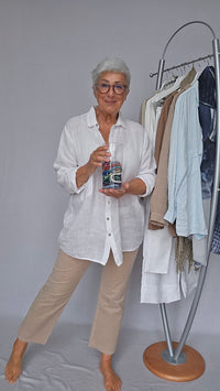 By Basics skjorte S / White OWN by basics- 12010 Deilig linskjorte kunstkolonialen
