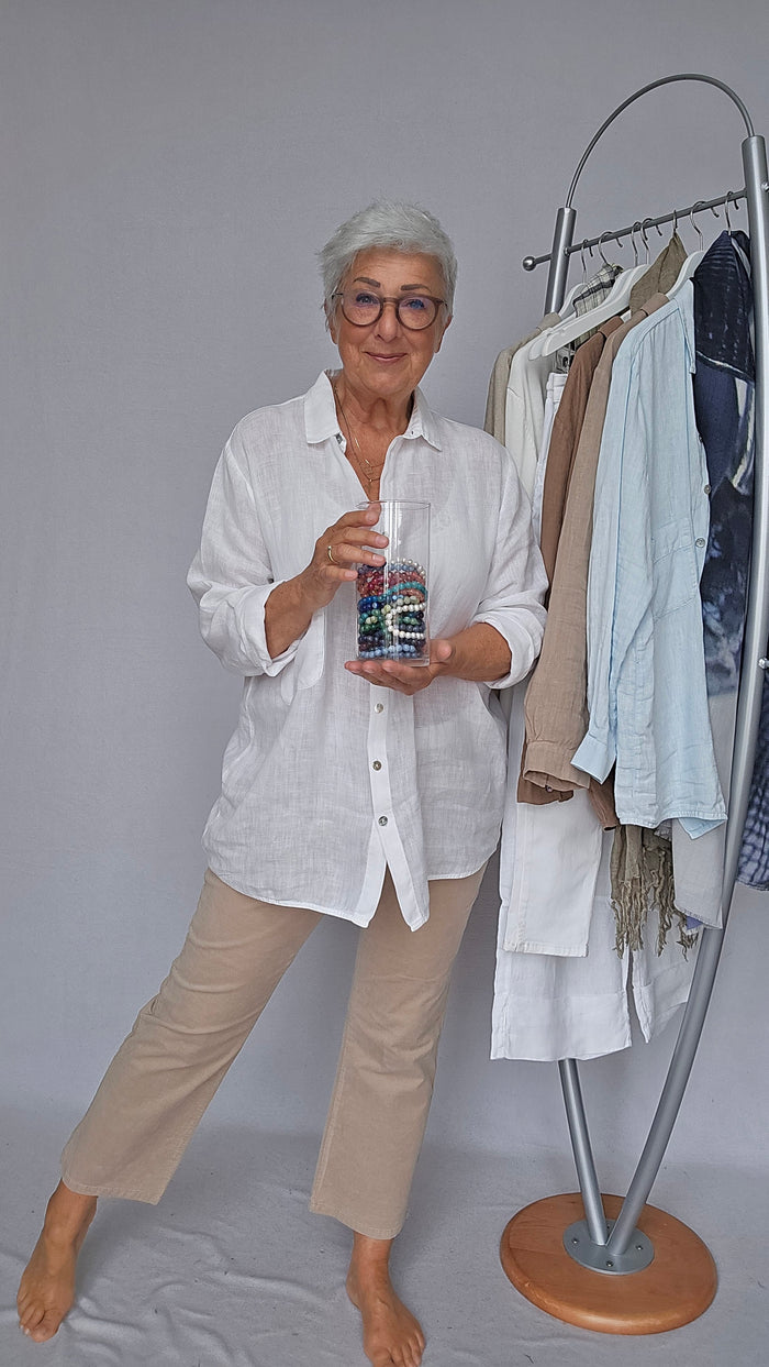 By Basics skjorte S / White OWN by basics- 12010 Deilig linskjorte kunstkolonialen