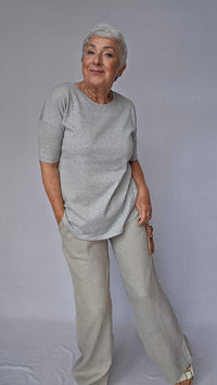By Basics T-Shirt Dawn grey melange / S Cotton Sense By Basics- 4305 T-shirt loose kunstkolonialen
