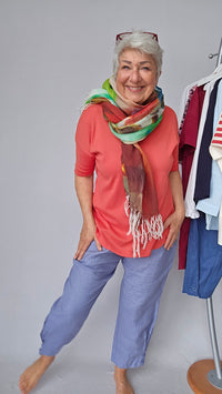 By Basics T-Shirt Sorbet red / S Cotton Sense by basics- 4305 T-shirt loose kunstkolonialen