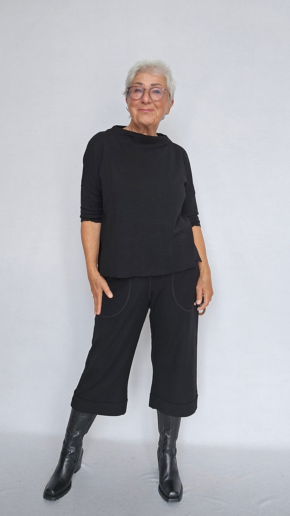 By Basics Topp Black / S by basics- 4083 Vid ulltopp kunstkolonialen