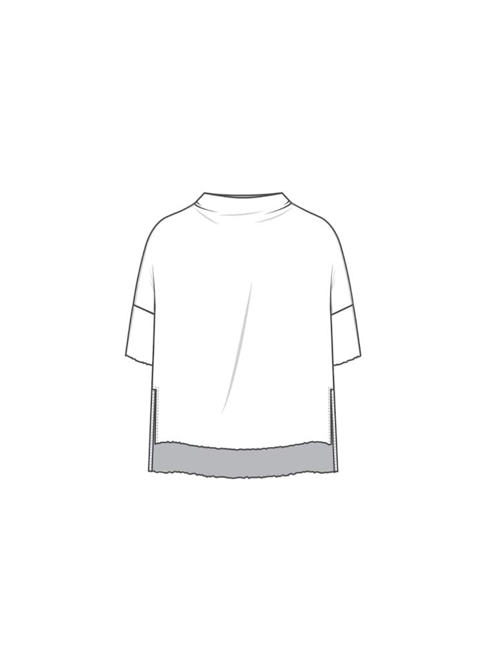 By Basics Topp by basics- 4083 Vid ulltopp kunstkolonialen