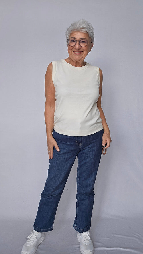 By Basics Topp Raw white / S Cotton Sense By Basics- 2304 Boxy topp kunstkolonialen