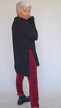 By Basics Tunika By Basics- 6040 Tunika m/splitter i sidene kunstkolonialen