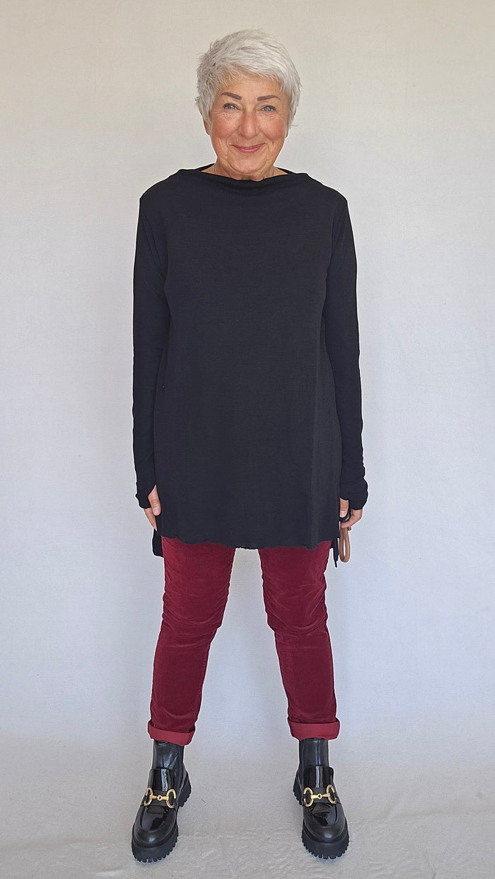By Basics Tunika By Basics- 6040 Tunika m/splitter i sidene kunstkolonialen