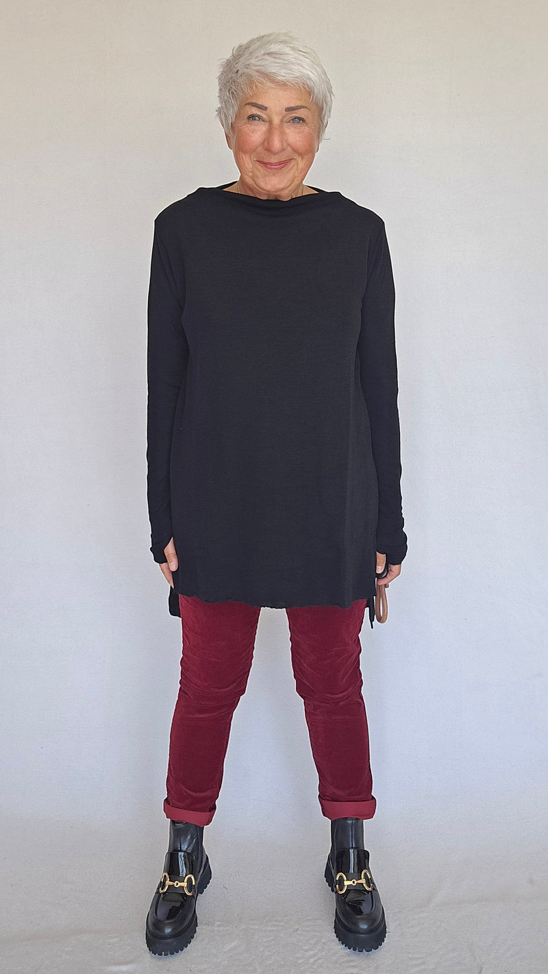 By Basics Tunika By Basics- 6040 Tunika m/splitter i sidene kunstkolonialen