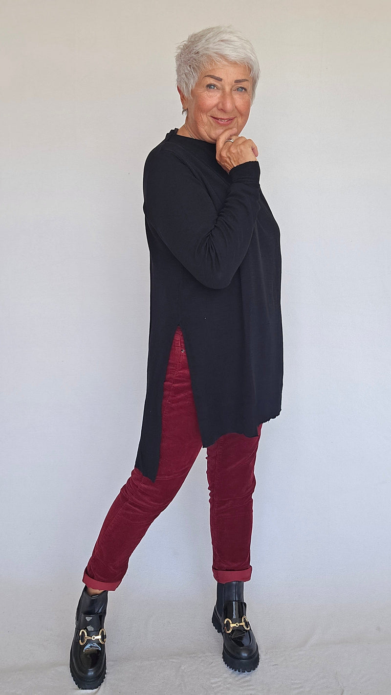 By Basics Tunika By Basics- 6040 Tunika m/splitter i sidene kunstkolonialen