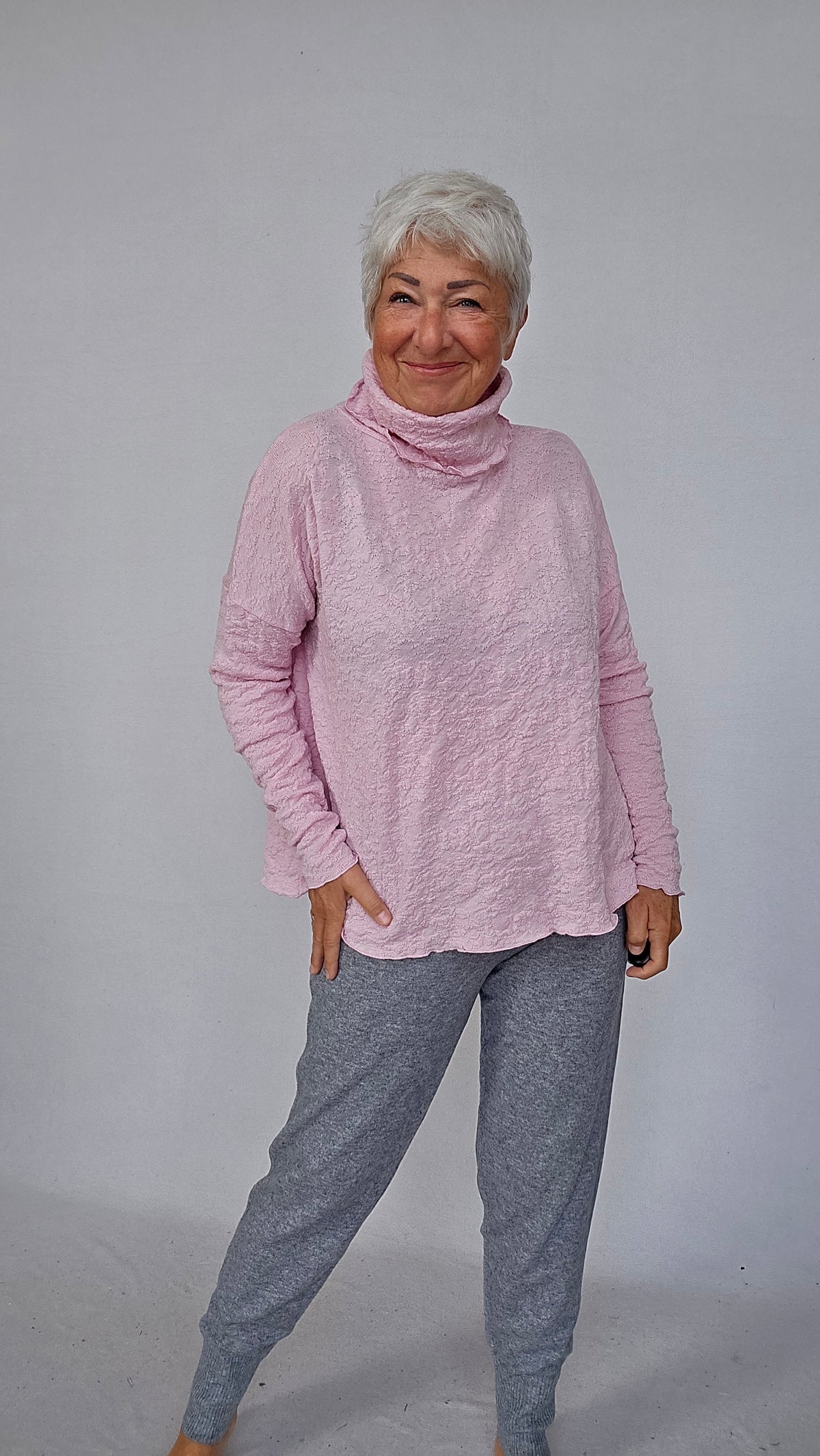 By Basics Ullgenser by basics- Bubblewool 4501 Shirt Wide w/large rollneck kunstkolonialen