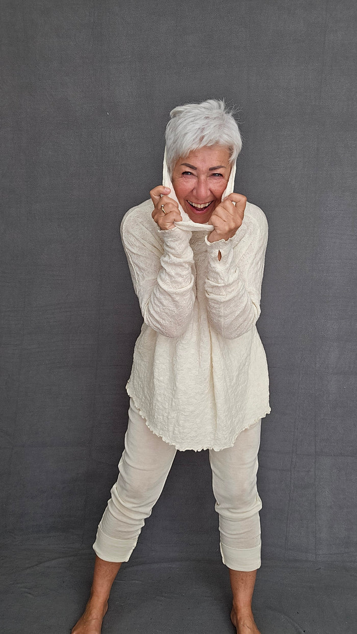 By Basics Ullgenser by basics- Bubblewool 4501 Shirt Wide w/large rollneck kunstkolonialen