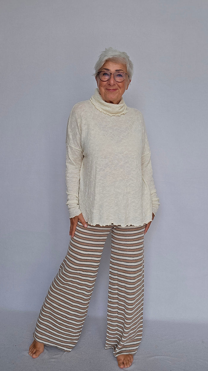 By Basics Ullgenser Raw white / XS-S by basics- Bubblewool 4501 Shirt Wide w/large rollneck kunstkolonialen