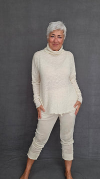 By Basics Ullgenser Raw white / XS-S by basics- Bubblewool 4501 Shirt Wide w/large rollneck kunstkolonialen