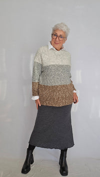 By Basics Ullskjørt Anthrasite melange / XS-S By basics- Bubblewool 5503 Long Skirt kunstkolonialen