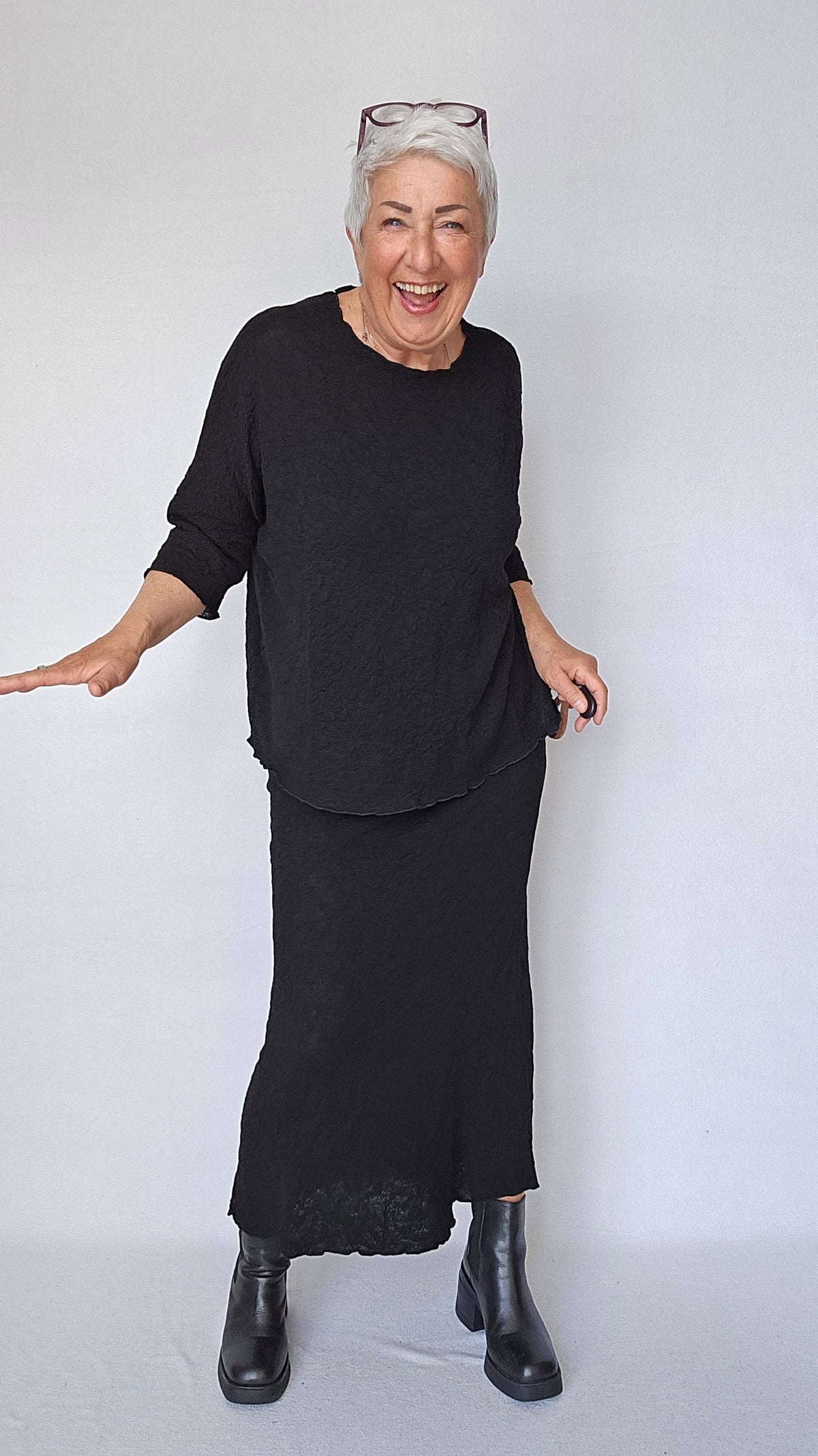 By Basics Ullskjørt Black / XS-S By basics- Bubblewool 5503 Long Skirt kunstkolonialen