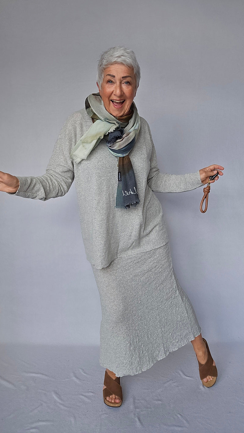 By Basics Ullskjørt Dawn grey melange / XS-S By basics- Bubblewool 5503 Long Skirt kunstkolonialen