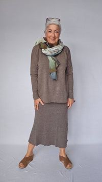 By Basics Ullskjørt Earth melange / XS-S By basics- Bubblewool 5503 Long Skirt kunstkolonialen