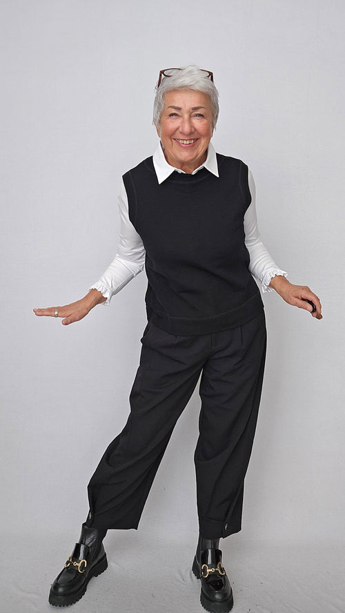 By Basics Ulltopp Black / S By Basics- 2022 Topp/vest med rund hals kunstkolonialen