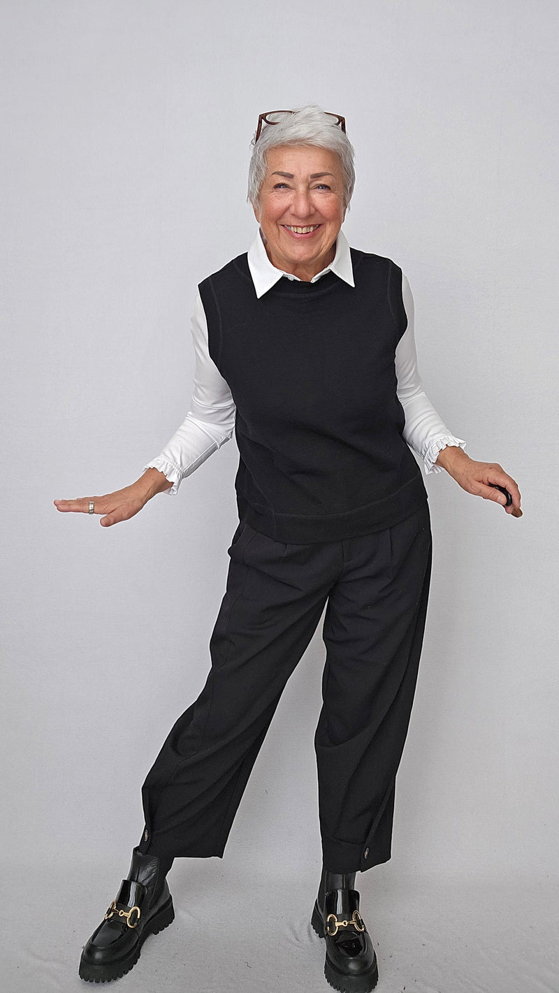 By Basics Ulltopp Black / S By Basics- 2022 Topp/vest med rund hals kunstkolonialen