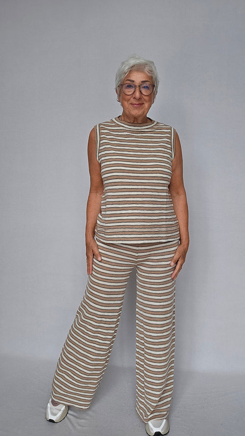 By Basics Ulltopp Light camel/asphalt/raw white / S by basics- 2022 Topp/vest med rund hals kunstkolonialen