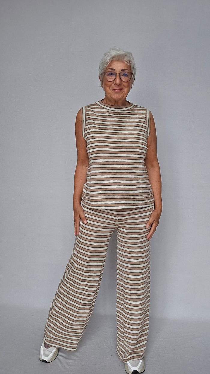 By Basics Ulltopp Light camel/asphalt/raw white / S by basics- 2022 Topp/vest med rund hals kunstkolonialen