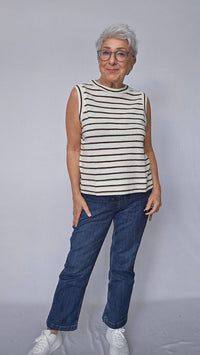 By Basics Ulltopp Raw white/Chestnut / S By Basics- 2022 Topp/vest med rund hals kunstkolonialen