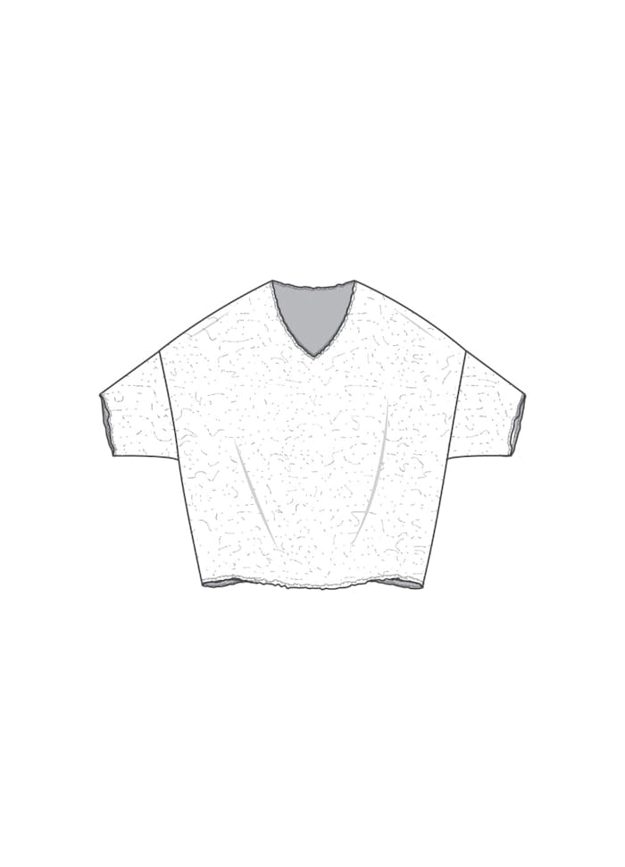 By Basics Ulltopp XS-S / Midnight blue melange By basics- Bubblewool 4507 vid topp med v/hals kunstkolonialen