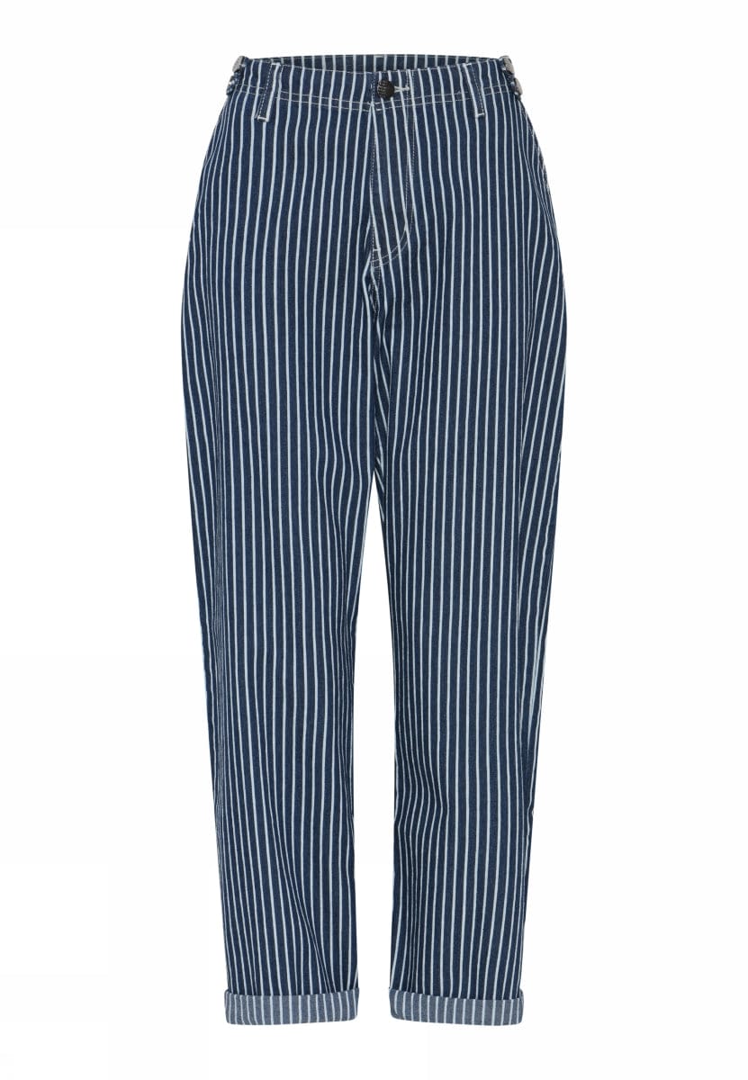 Cero Etage Bukse 34 / Navy blue CRO- Carla bukse m/striper kunstkolonialen